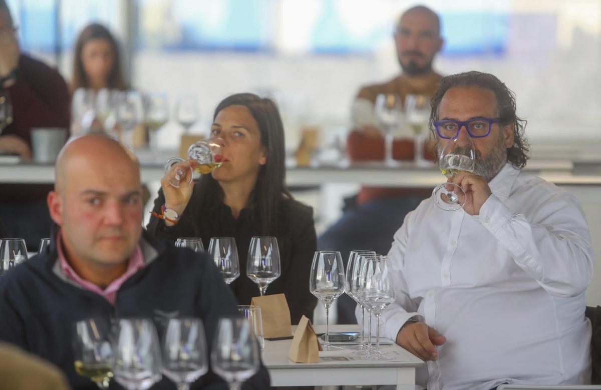 Participantes en una cata de vinos celebrada en Cambados. | IÑAKI ABELLA