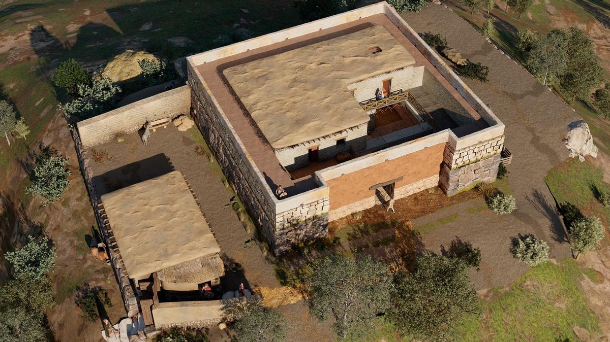 Recreación del edificio B del Cerro de la Merced de Cabra.
