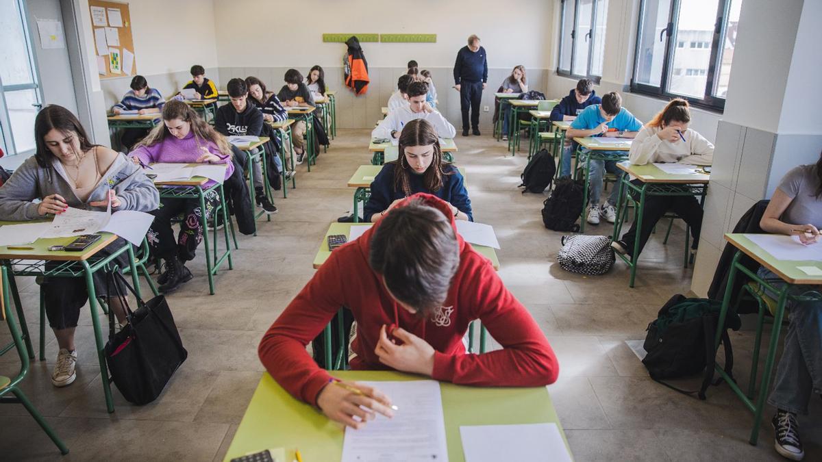 Una clase de 1º de Bachillerato de un instituto de Gijón.