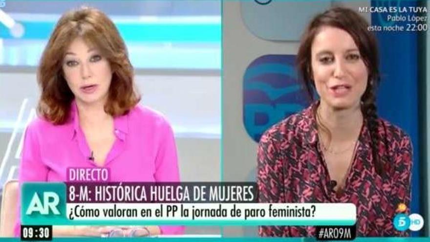 Ana Rosa durante la entrevista a Andrea Levy