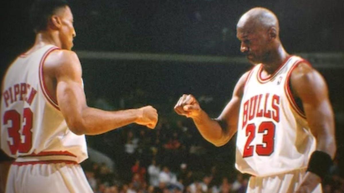 Michael Jordan y Scottie Pippen, con los Chicago Bulls.