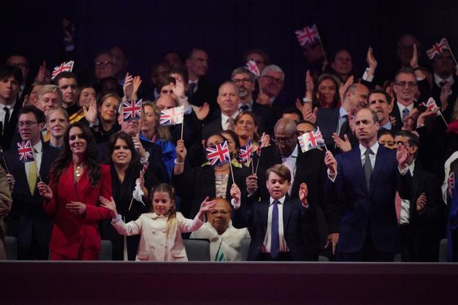 La familia real británica en el 'coronation concert'