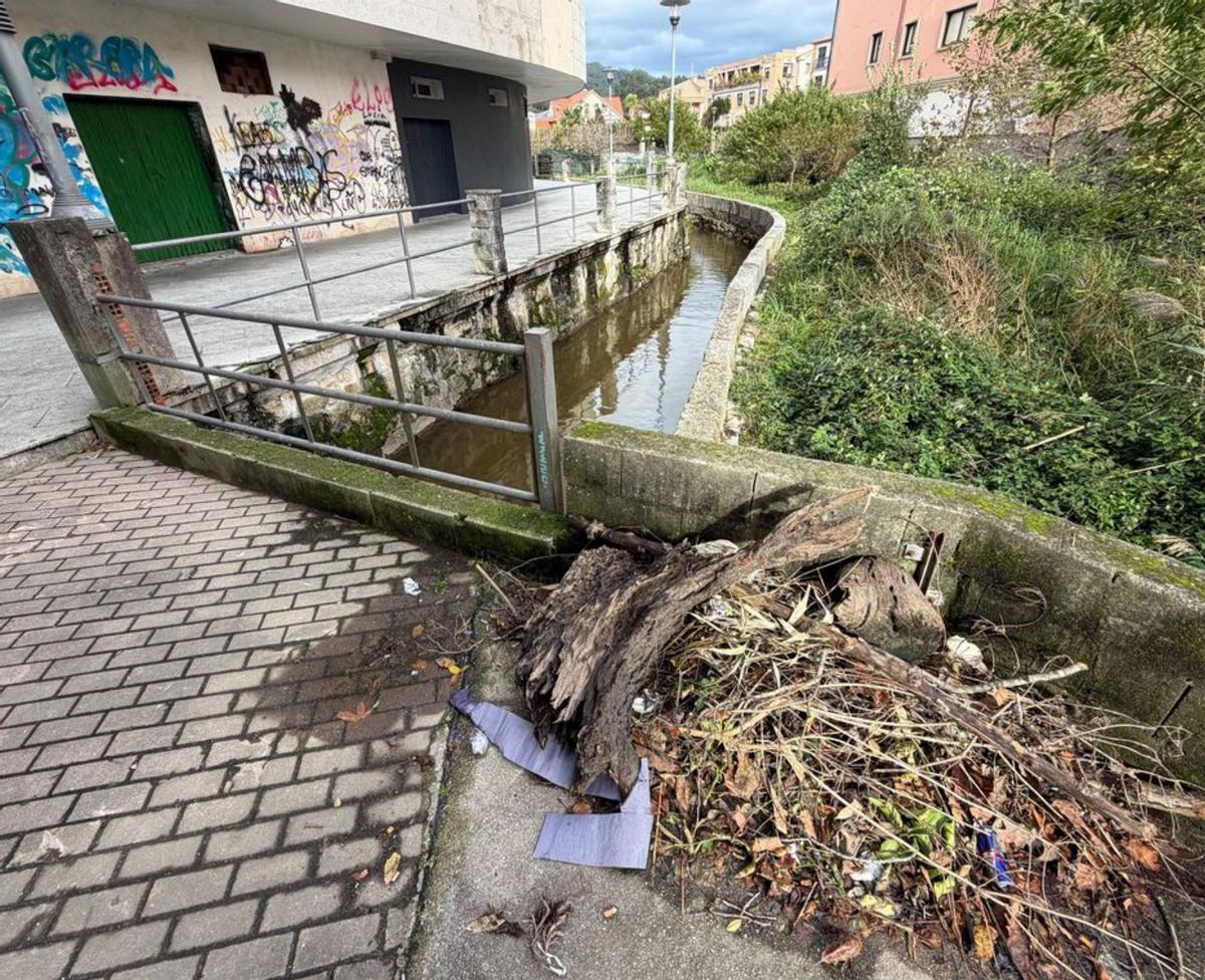 Residuos extraídos del cauce y que siguen sin retirar. |  G.Núñez