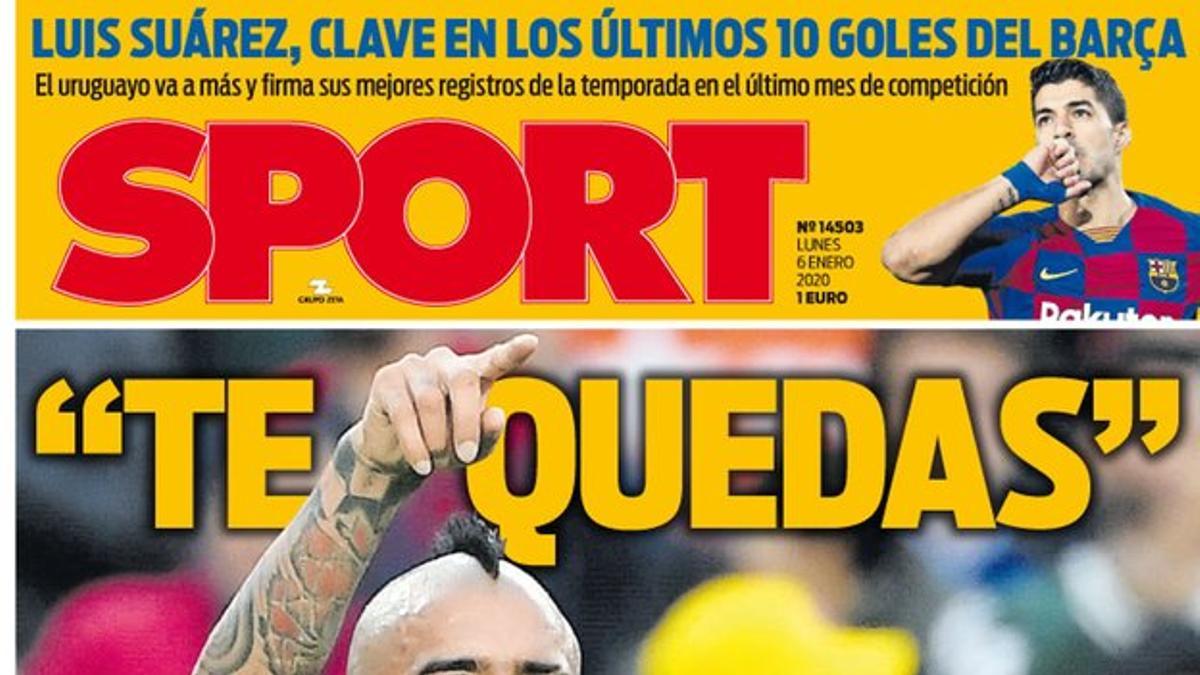 Esta es la portada de SPORT del lunes 6 de enero