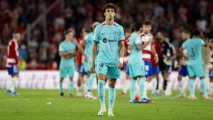 Joao Félix tras el final del partido en Los Cármenes