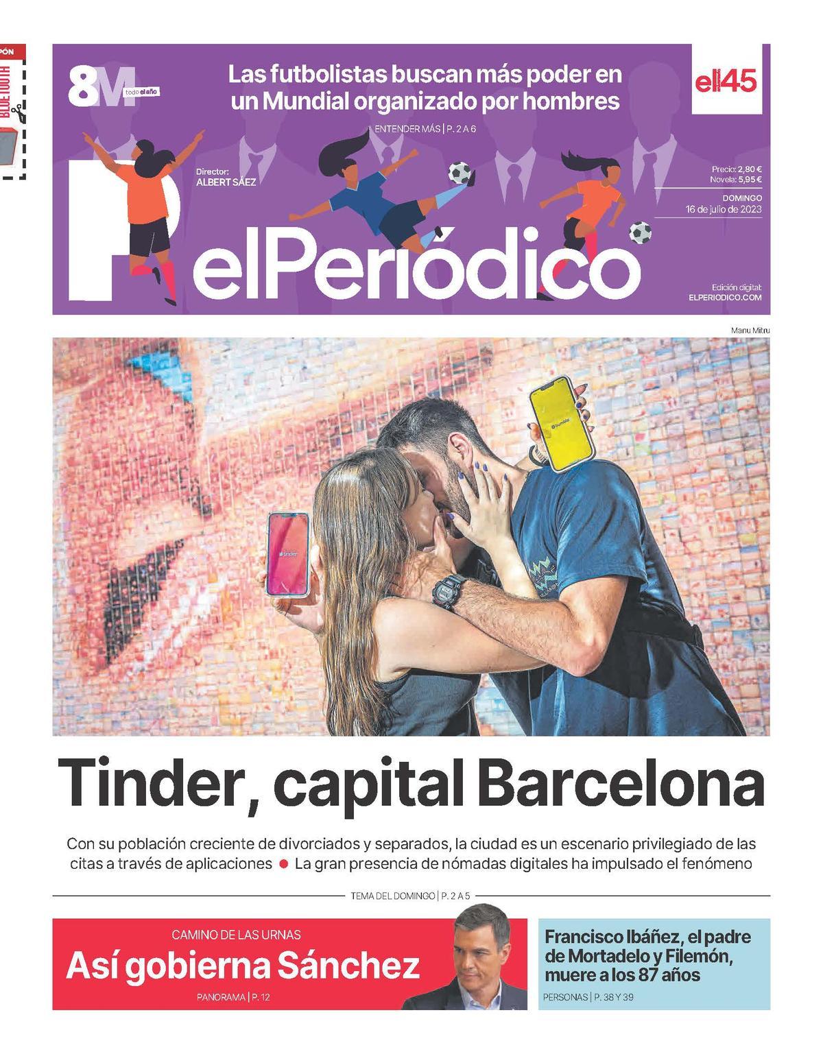 La portada d’EL PERIÓDICO del 16 de juliol del 2023