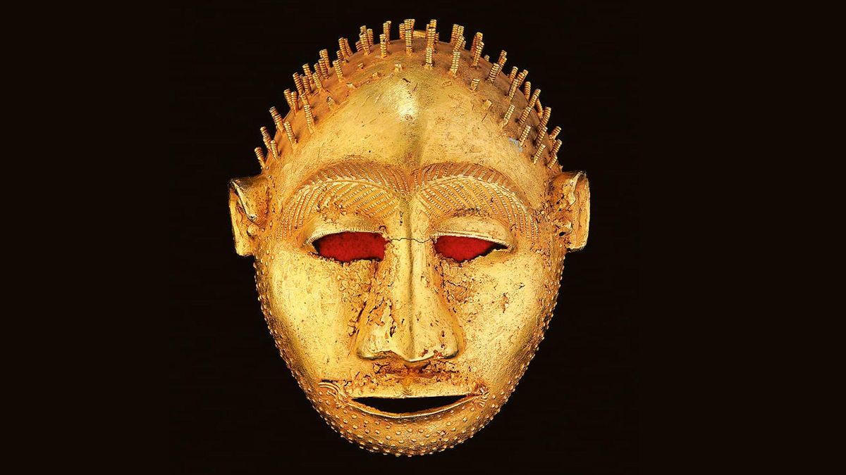 Emblema dunha espada-retrato. Ashanti, República de Ghana, 1896. Cortesía do Museo Liaunig e da Fundación Barrié.