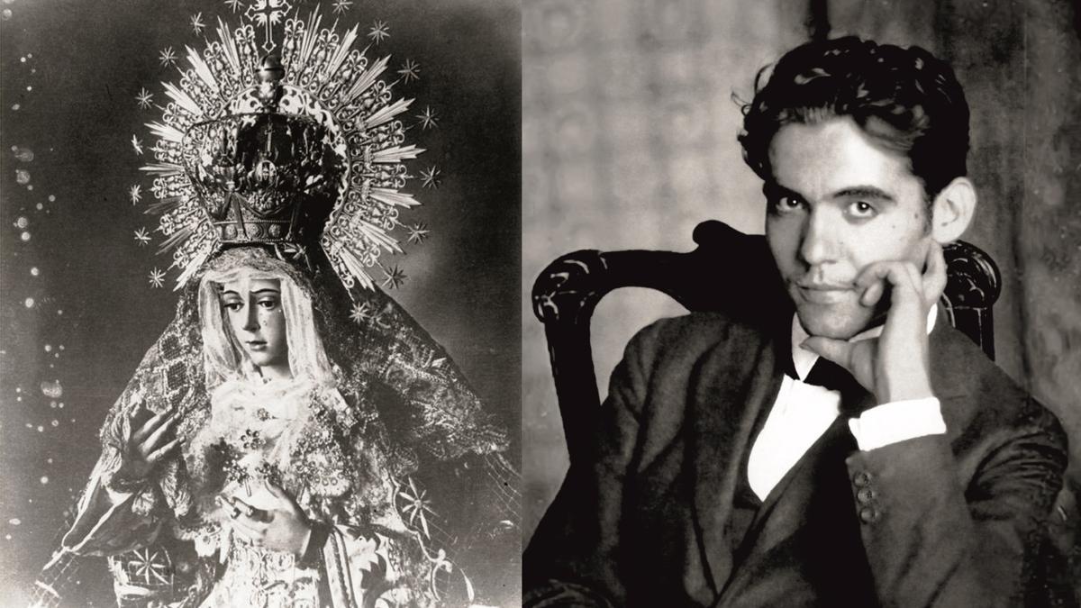 La Virgen de la Macarena y el poeta Federico García Lorca.