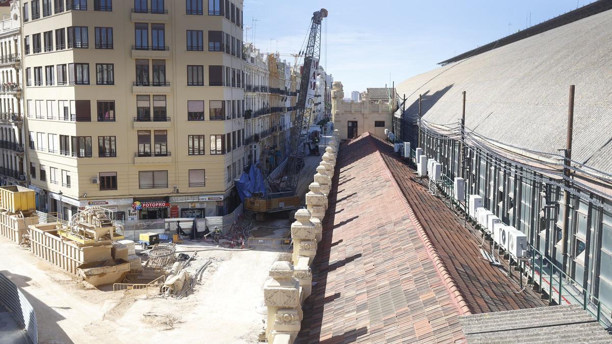 Obras en la calle Castellón, junto a la Estación del Norte