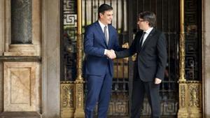 Pedro Sánchez y Carles Puigdemont, en marzo de 2016.