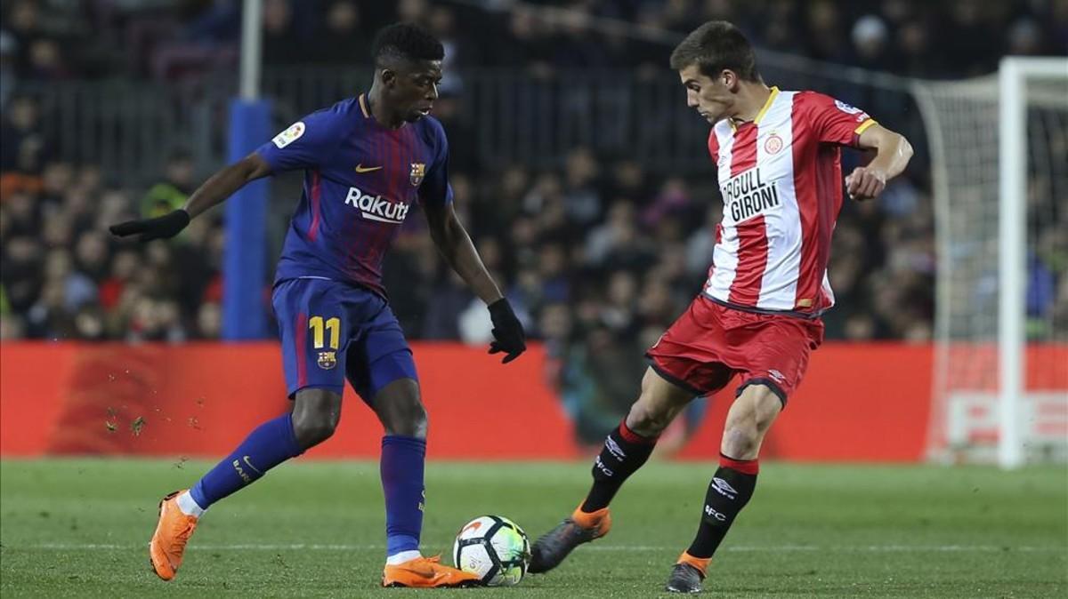 Dembélé jugó una buena segunda parte ante el Girona