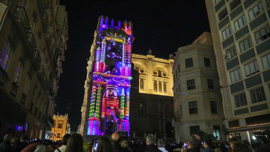 Vídeomapping navideño en la torre mocha de la Catedral