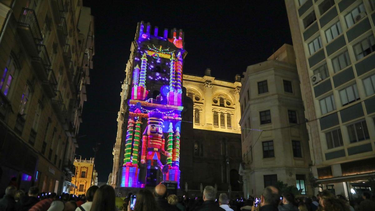 Vídeomapping navideño en la torre mocha de la Catedral