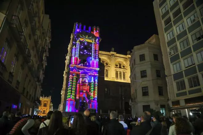 Vídeomapping navideño en la torre mocha de la Catedral