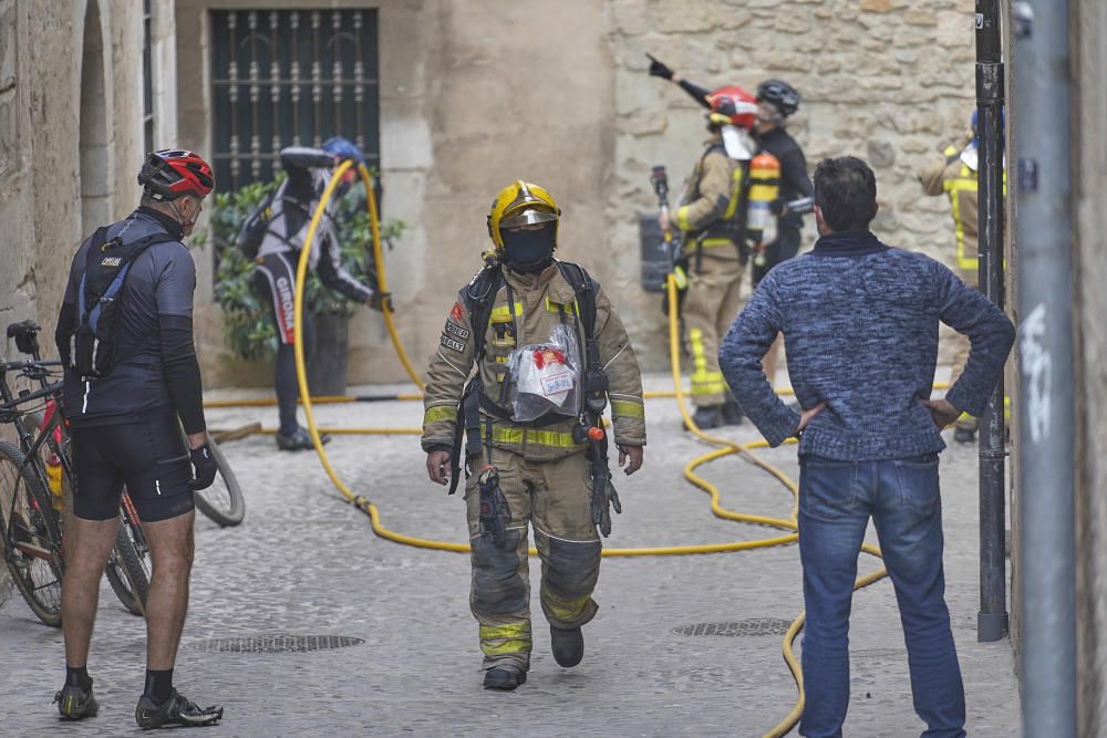 Incendi al Barri Vell de Girona