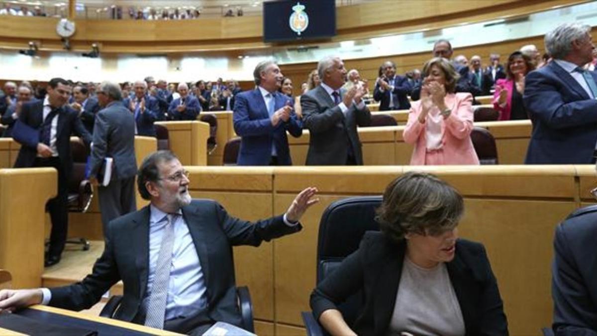 Mariano Rajoy, ayer en el pleno del Senado.