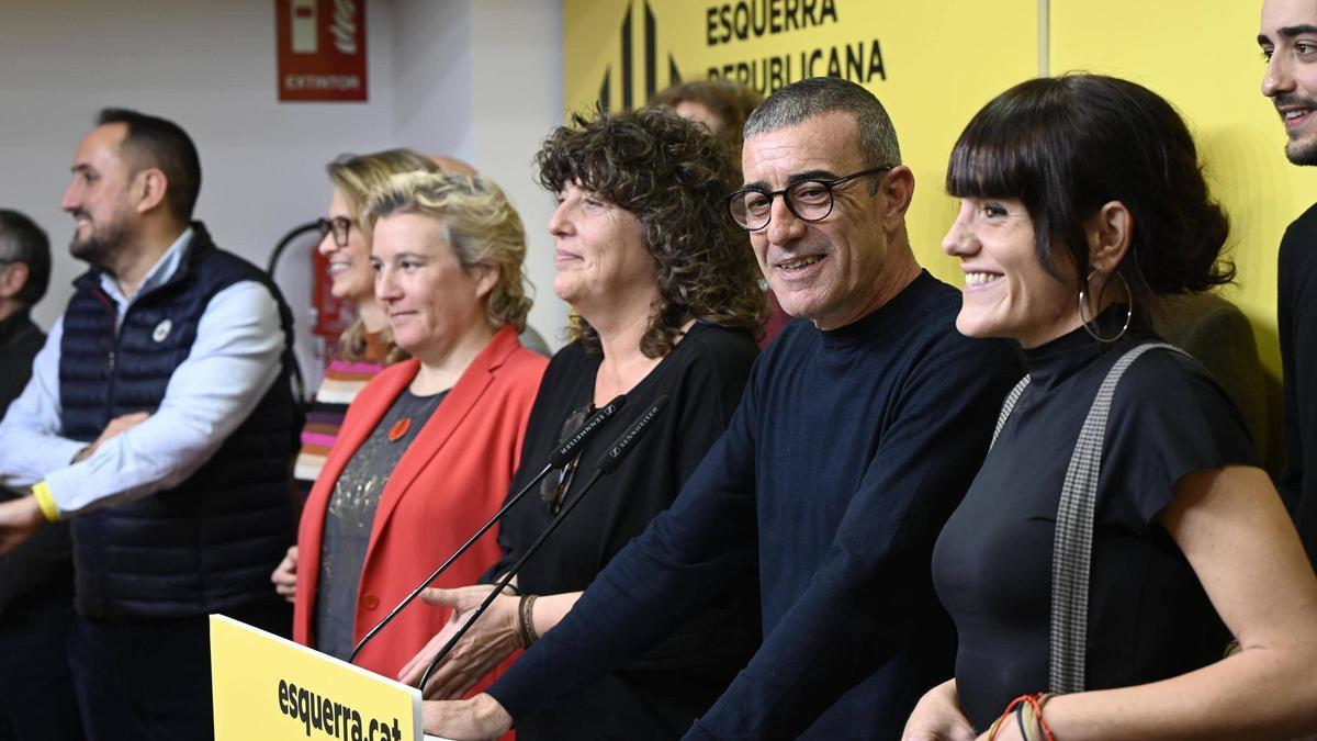 Xavier Godàs y su candidatura valorando el sábado los resultados de la votación.
