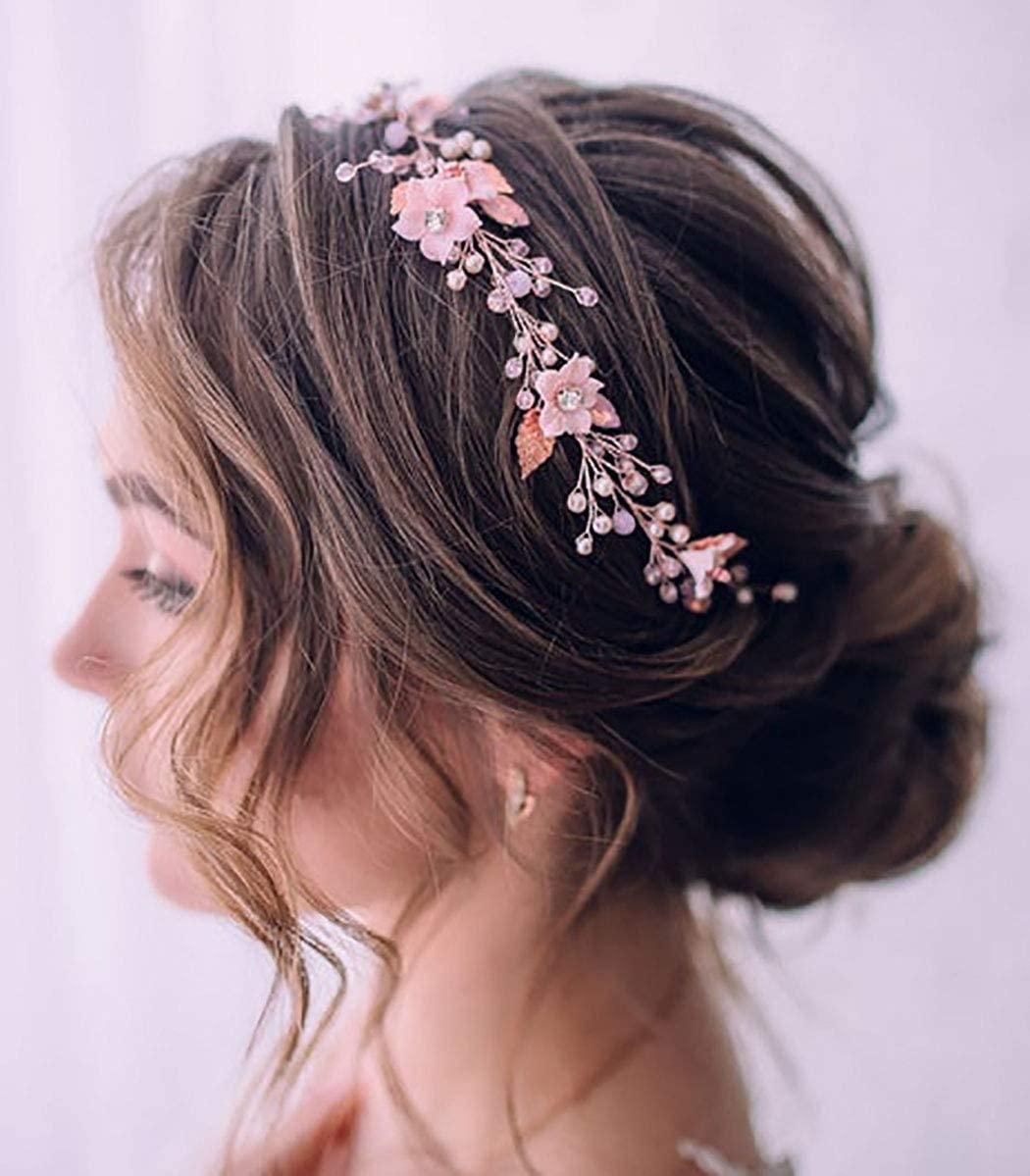 Diadema con flores en tonos rosas de Unicra