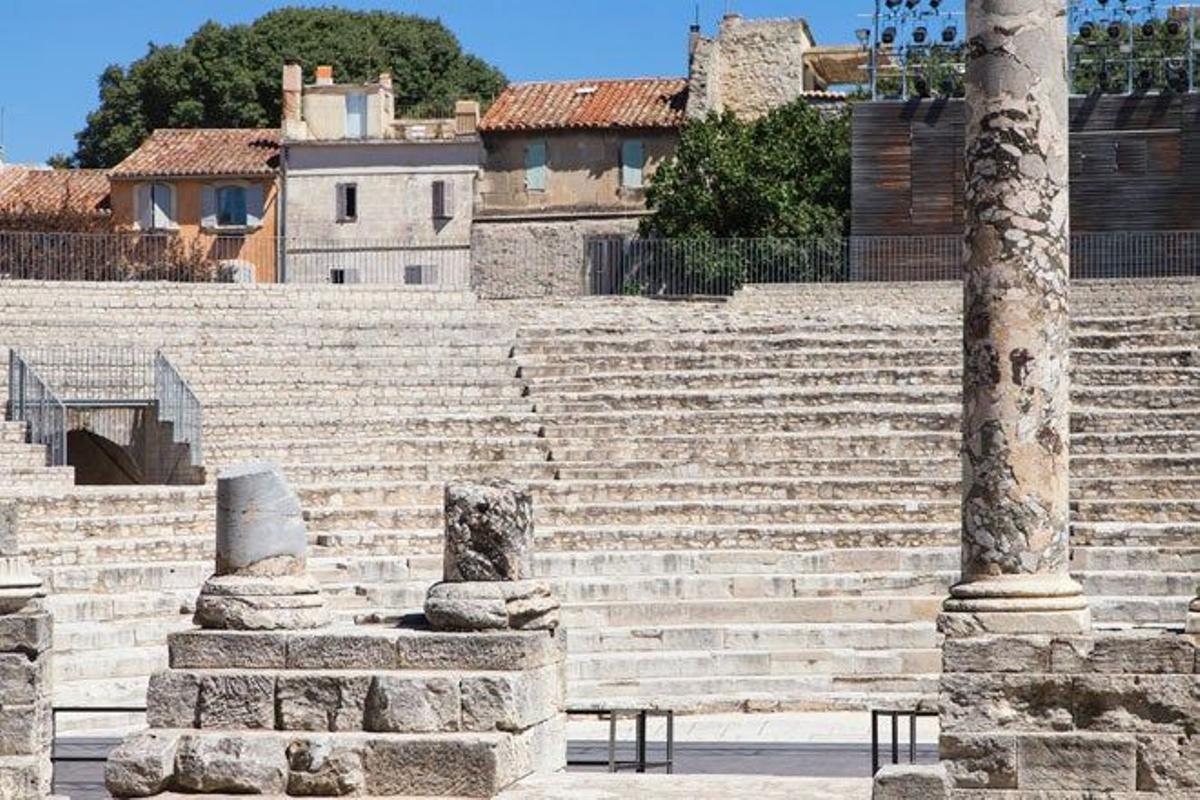 Detalle de las gradas del teatro romano de Arlés.