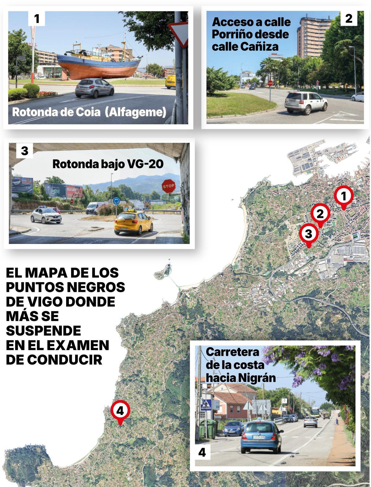 Puntos negros Autoescuelas Vigo