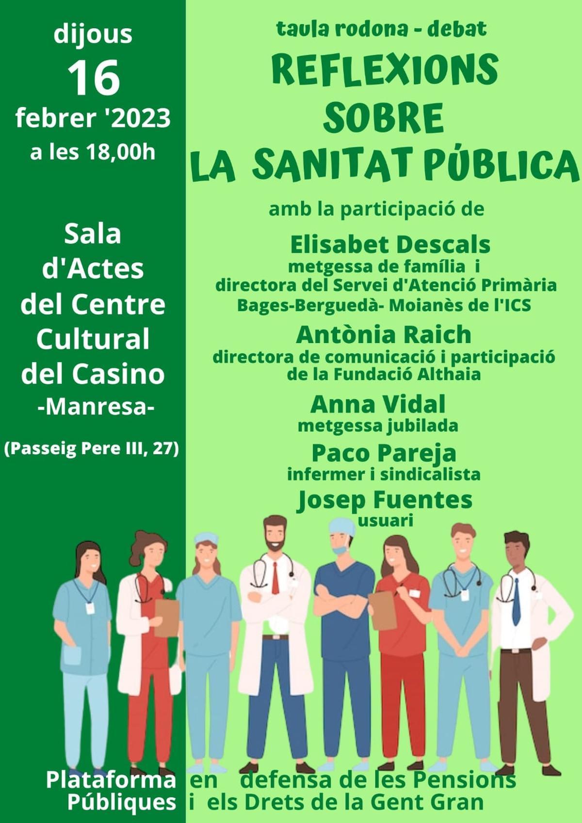 Cartell de la taula rodona del dia 16 de febrer