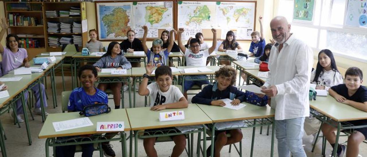 Un aula de sexto curso en el CEIP Barcelos de Pontevedra.