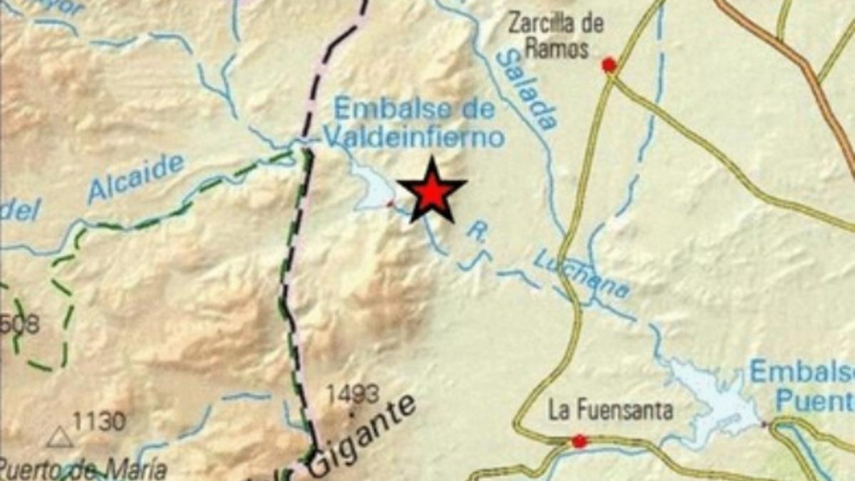 El Instituto Geográfico Nacional situaba el epicentro del terremoto junto al Embalse de Valdeinfierno, muy cerca de donde este viernes se producía otro.