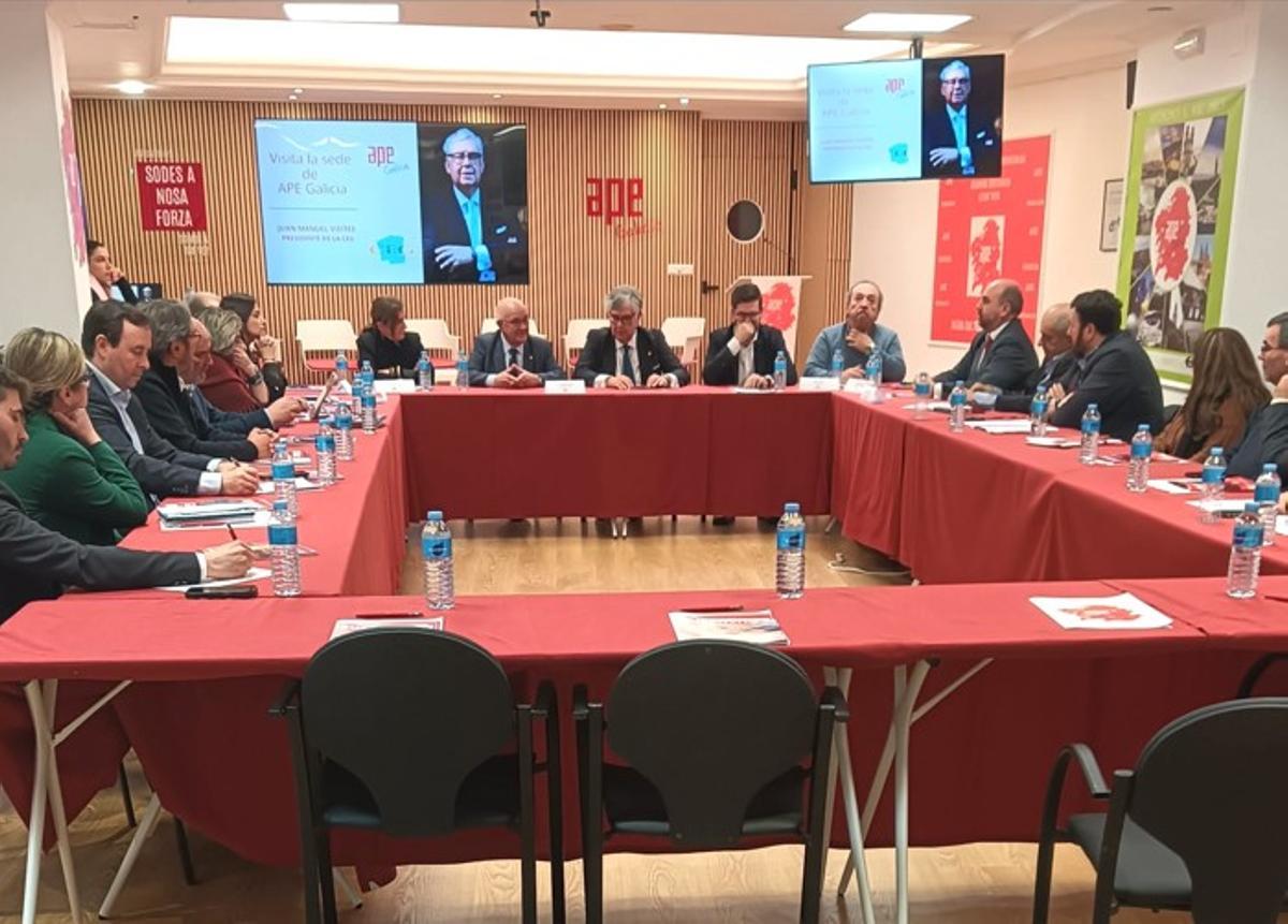 La Junta Directiva de APE Galicia durante la reunión en la que se presentó el Plan Estratégico 2026.