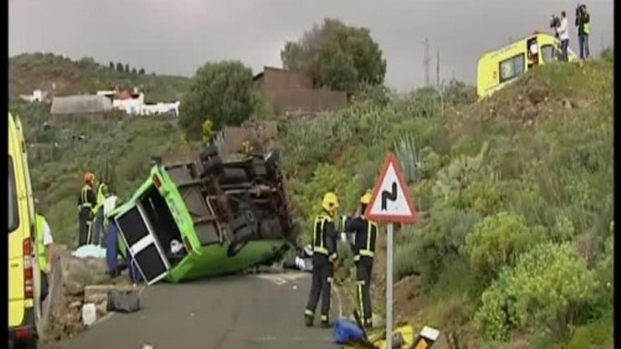 Un turista fallecido en el accidente de un microbús en Canarias