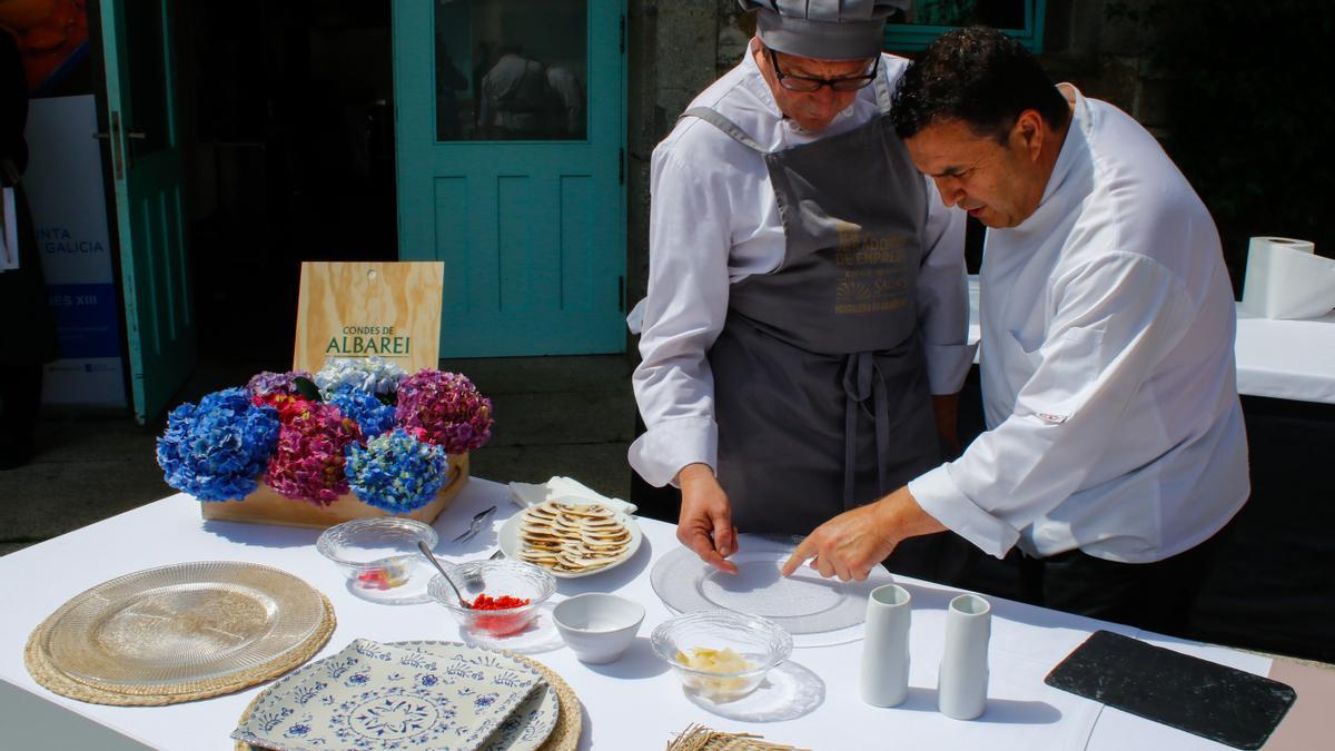 Un momento del Showcooking celebrado en Pazo Baión.