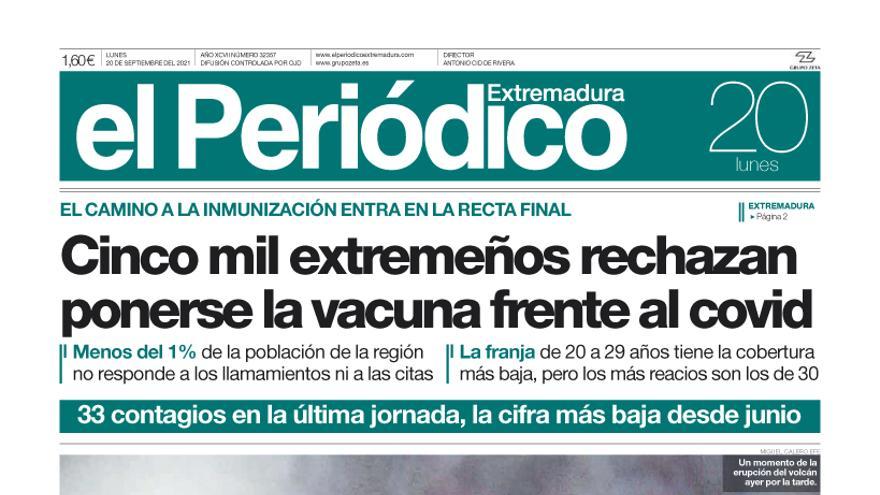 Consulta la portada correspondiente al día 20 de septiembre del 2021