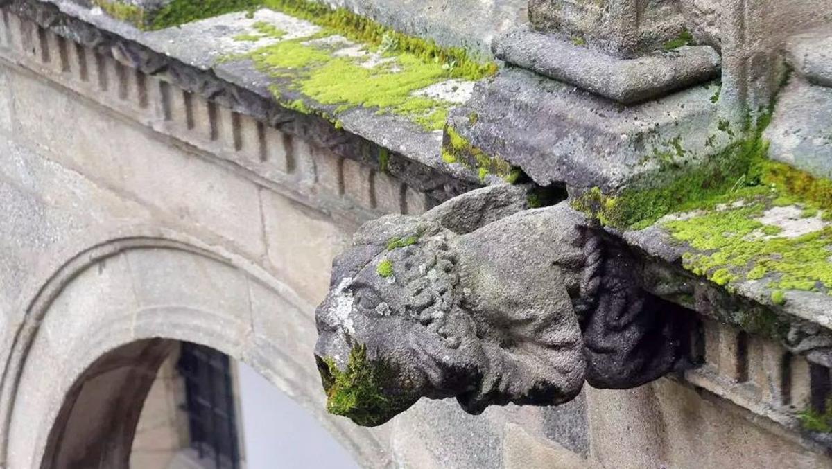Gárgola na zona histórica compostelá.