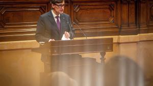 El president de la Generalitat, Salvador Illa, este martes en el Parlament.