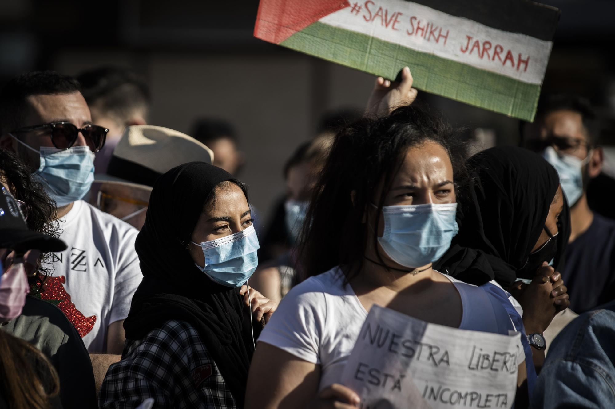 Protesta en València contra los bombardeos israelíes en Gaza y los desahucios en Jerusalén Este