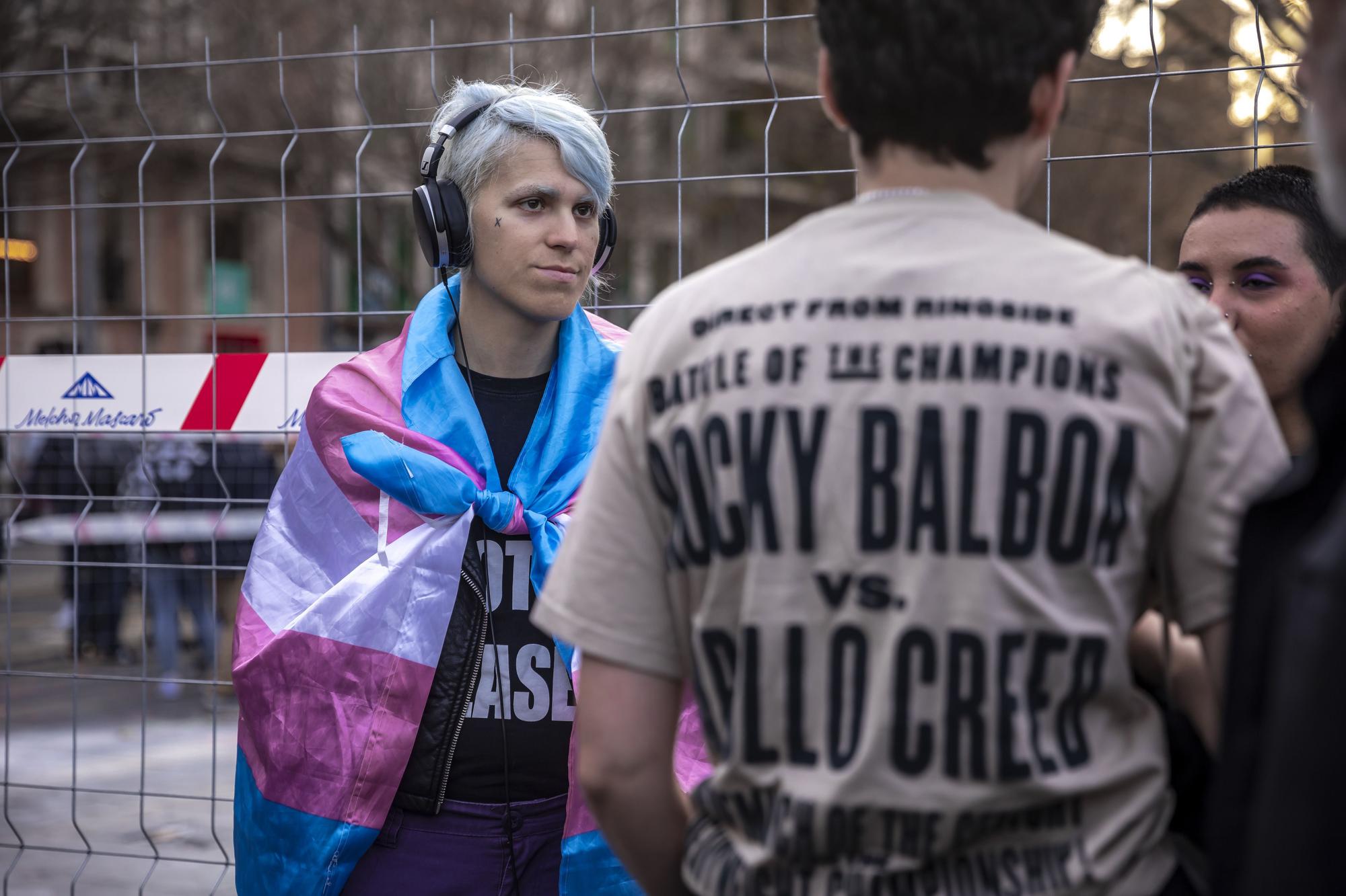 Manifestación feminista en Palma alternativa a favor de los derechos trans