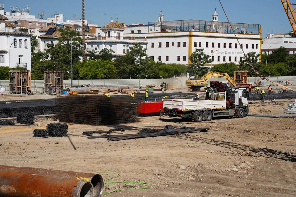 Trabajos de construcción del nuevo estadio Benito Villamarín, del Real Betis