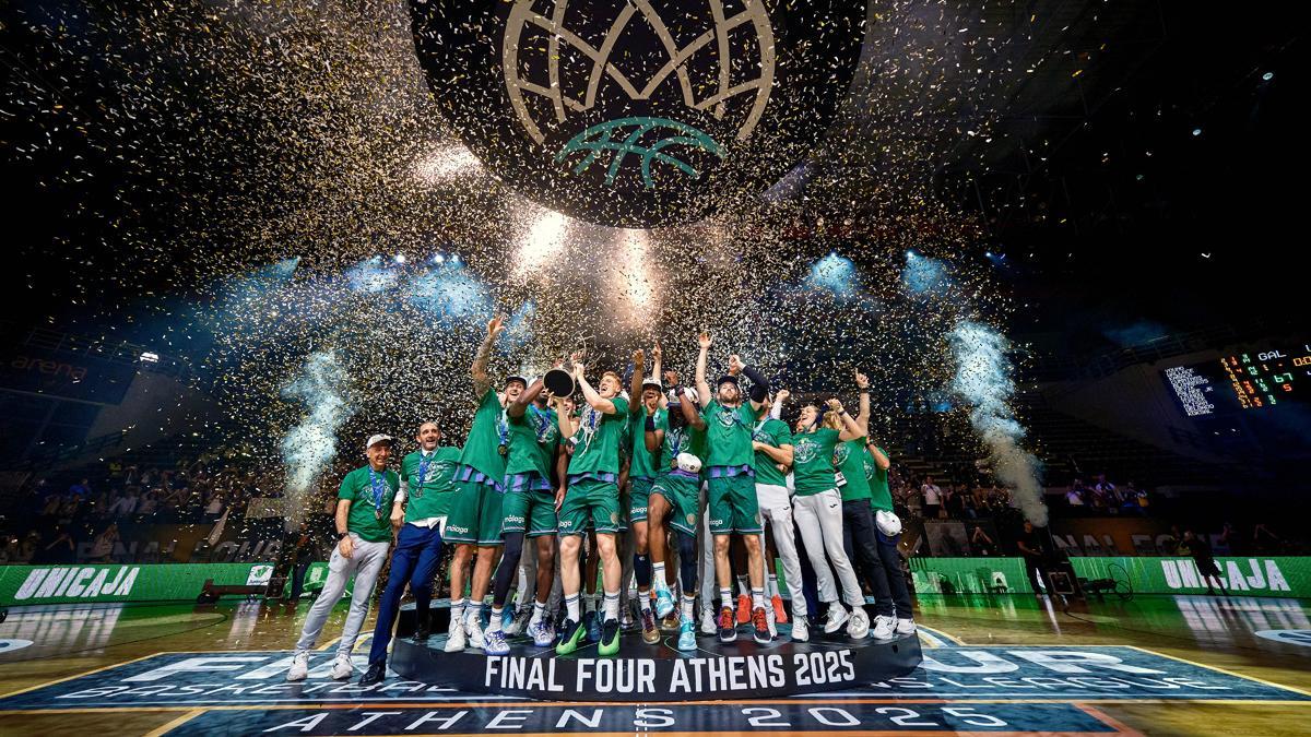 El Unicaja conquistó su segundo título de la BCL en Atenas.