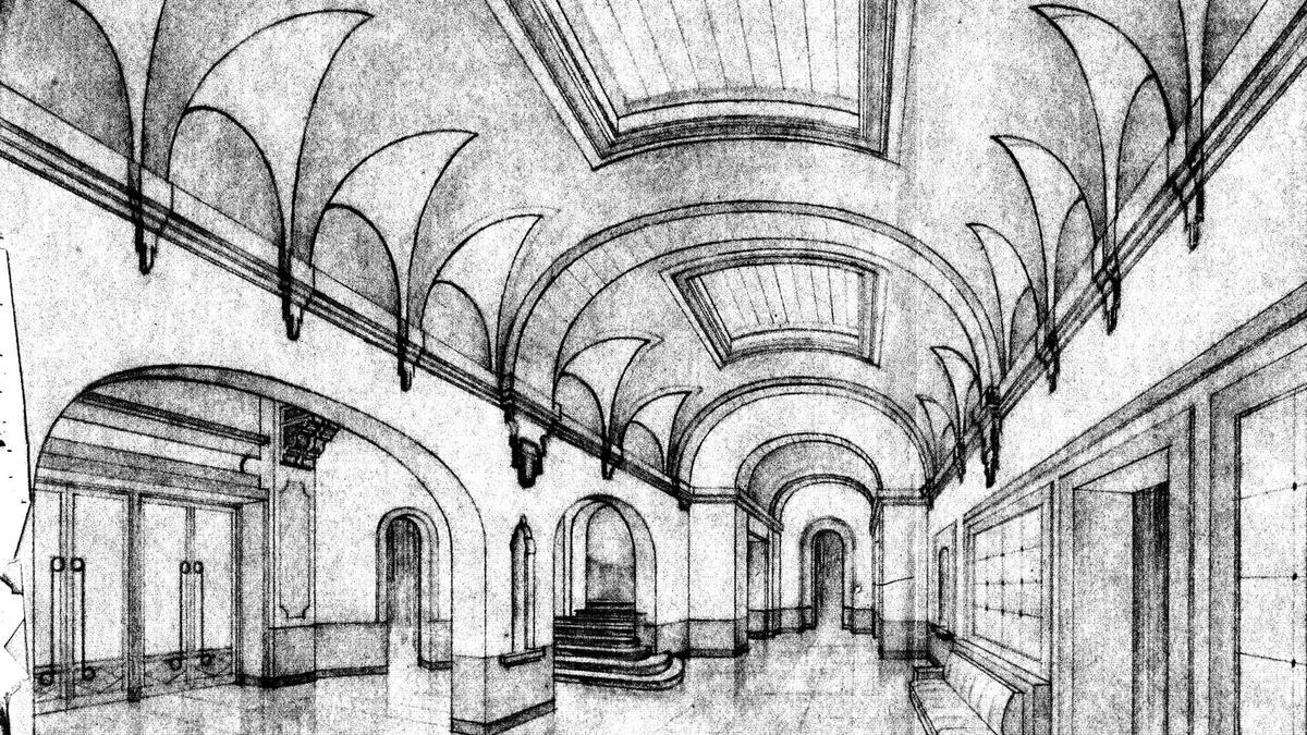 Plano original del actual teatro Guiniguada diseño de Antonio Cardona y Aragón