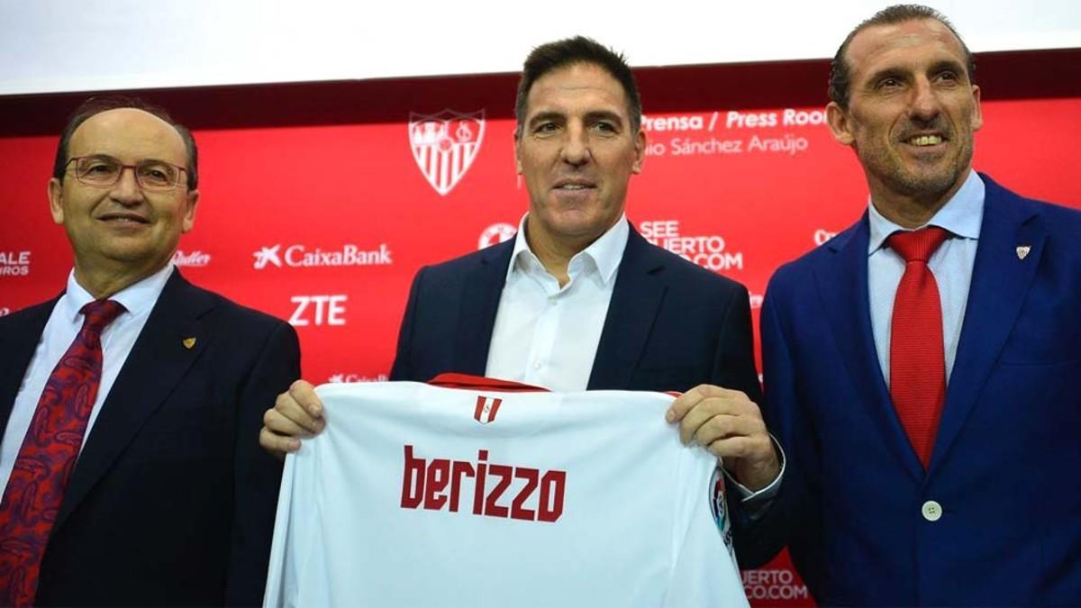 Berizzo, durante su presentación como nuevo entrenador sevillista