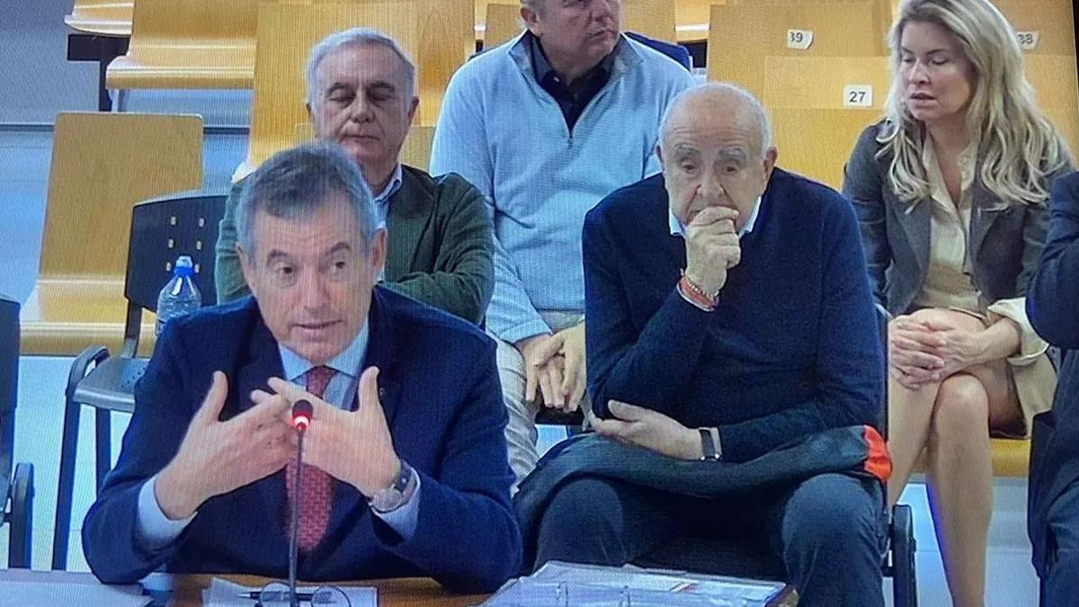El economista y cerebro financiero del caso Erial, Francisco Grau, gesticula durante su declaración en el juicio. / LAURA BALLESTER