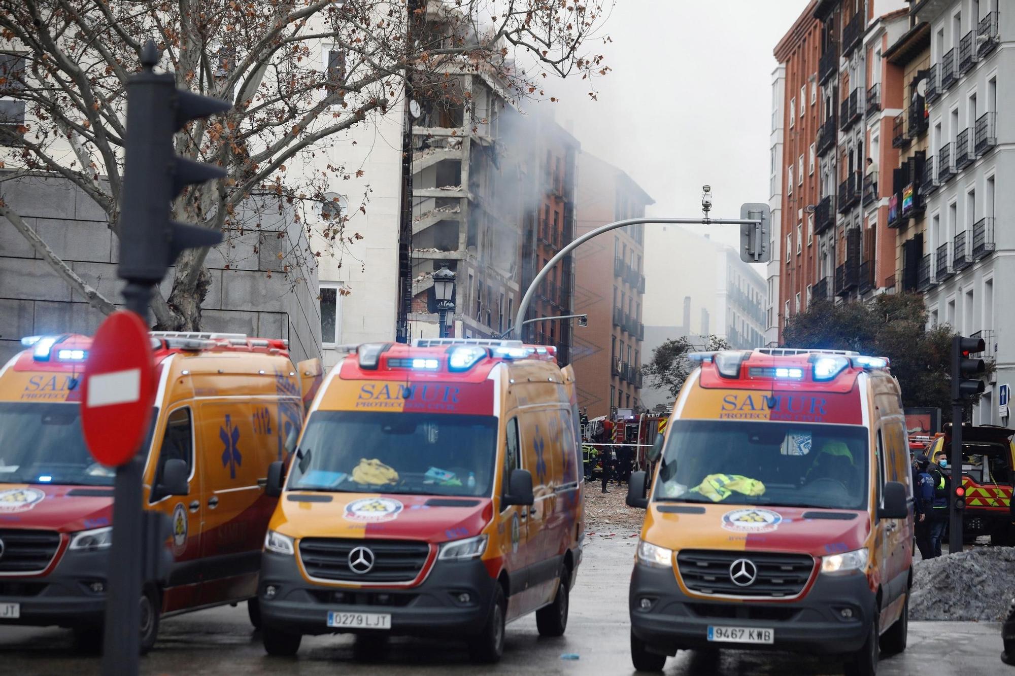 Al menos tres muertos en una fuerte explosión en un edificio del centro de Madrid