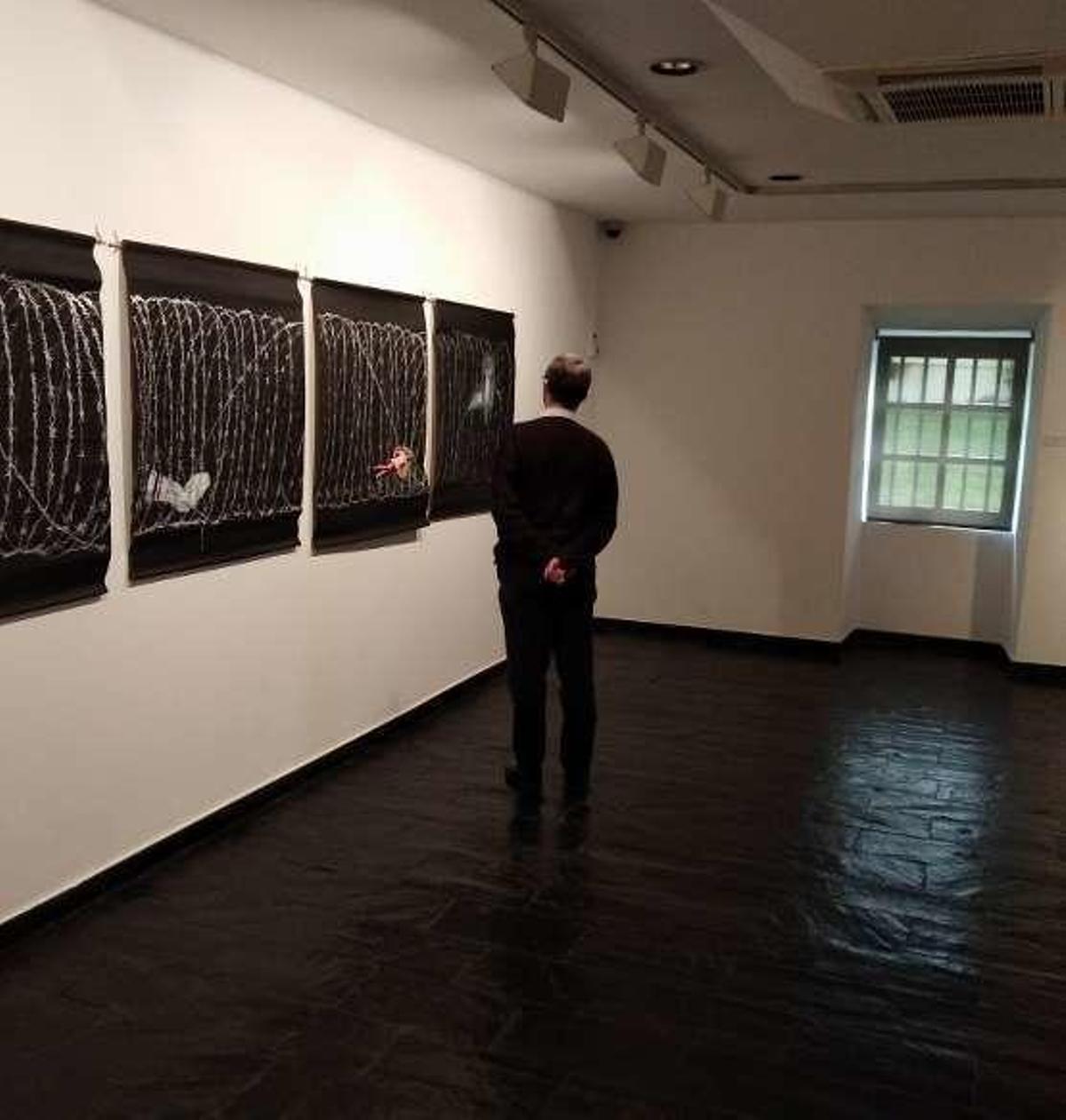 Un visitante observando la muestra del Antón.