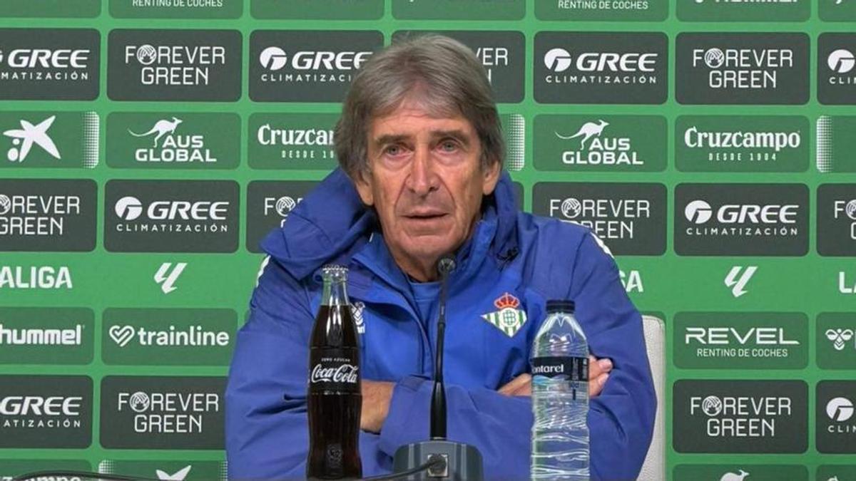 Manuel Pellegrini en la rueda de prensa previa al Torrent-Betis de Copa del Rey.