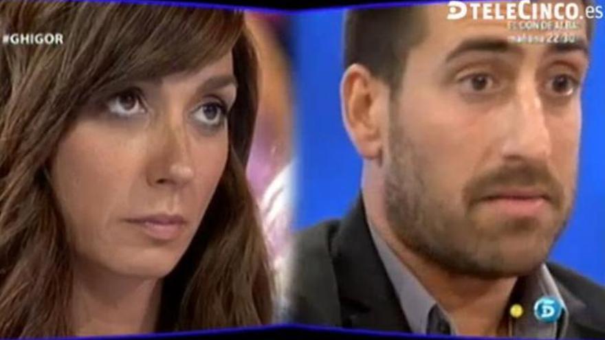 Igor y su exmujer, Ainara, en el plató de &#039;GH14&#039;.