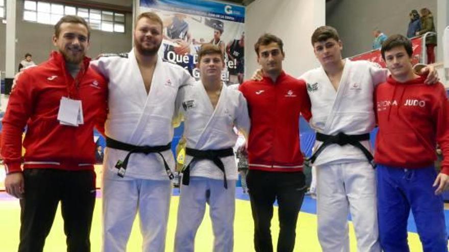 Temo Khachidze, Leo Gaysuk, Vas Sampan, Nika Chakvetadze, Pere Plesca i Edu Xargay del Girona-Judo.