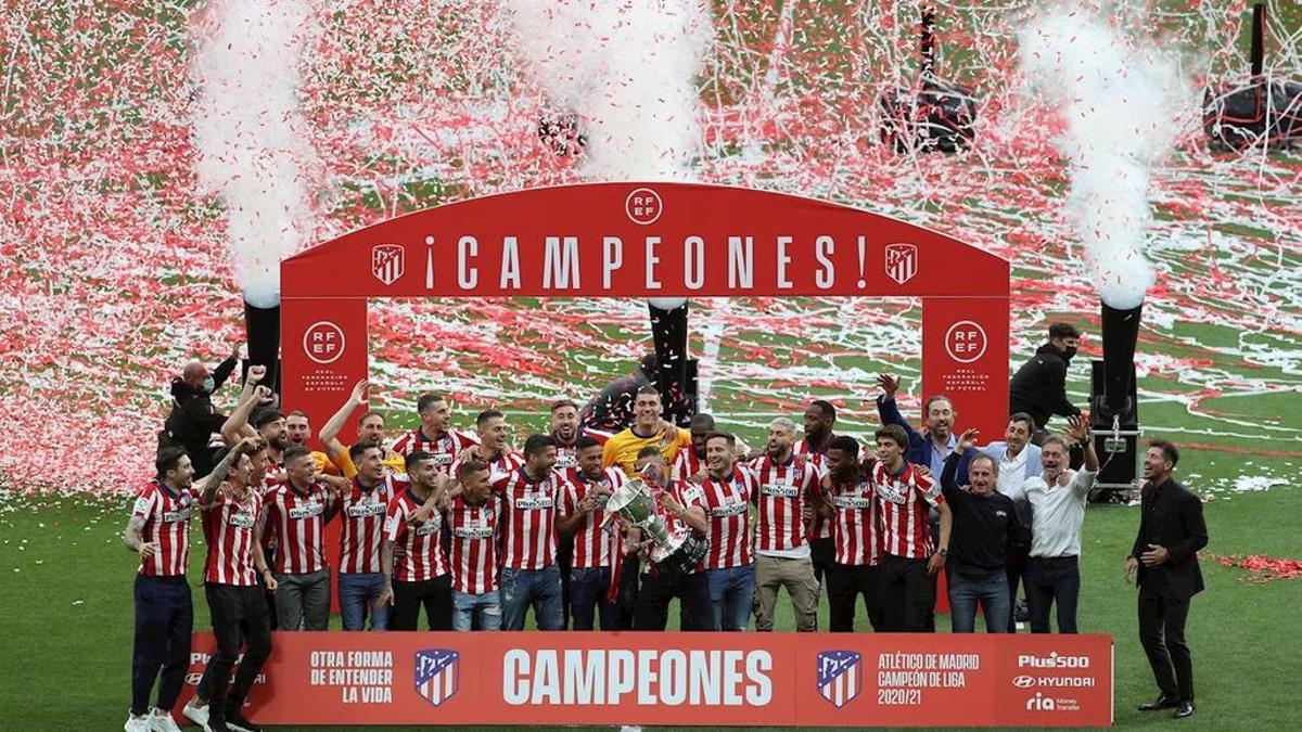 El Atlético de Madrid celebra LaLiga 2020/21