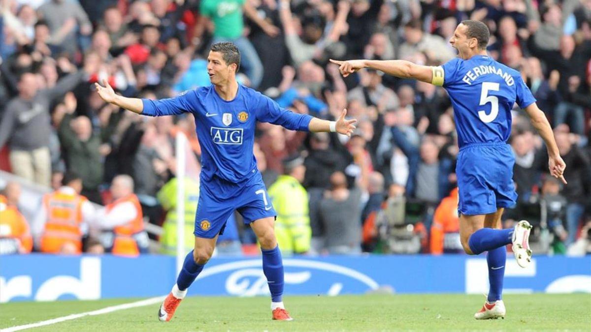 Cristiano Ronaldo y Ferdinand, durante su etapa en el Manchester United