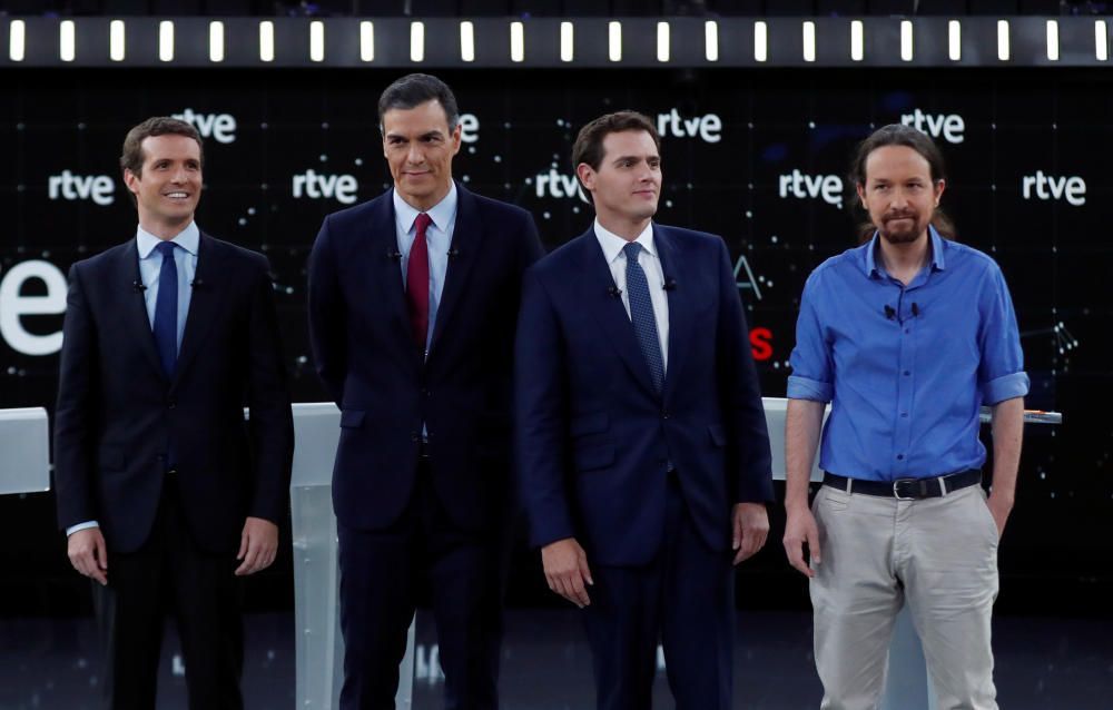 El debate electoral a cuatro de RTVE, en imágenes