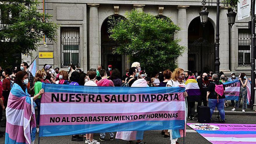 Mobilització a favor de la llei trans a Madrid.