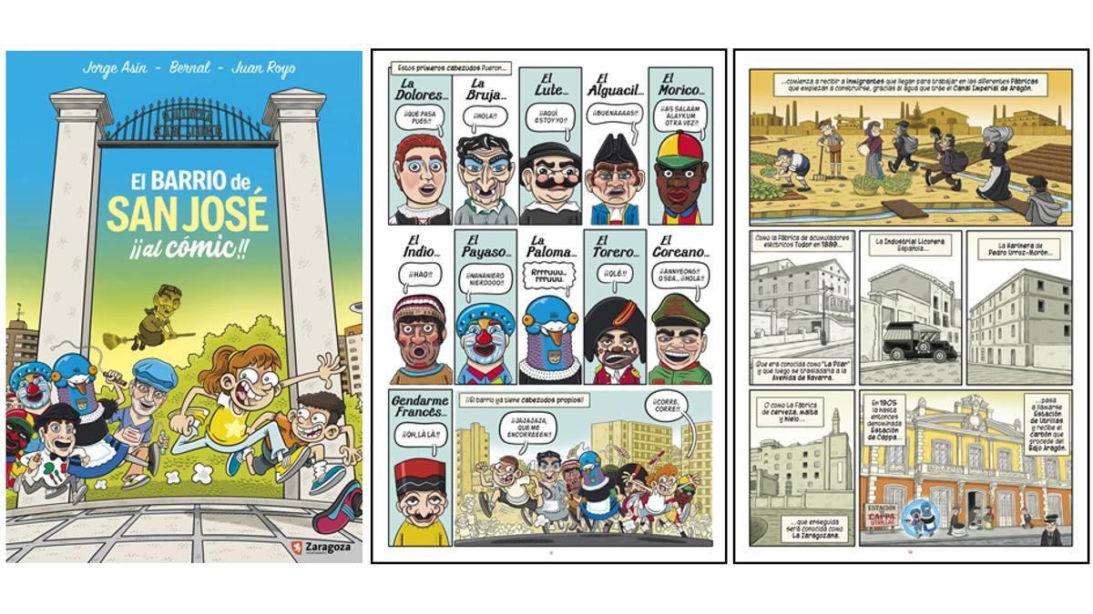 La portada y alguna de las páginas del cómic dedicado al barrio de San José